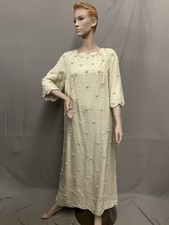 1960  s Ivory Silk Beaded Full Length Evening Gown - Wedding Dress