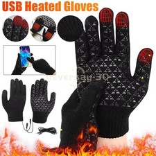 Heated Gloves Electric Rechargeable Battery Hand Warm Windproof Thermal Winter