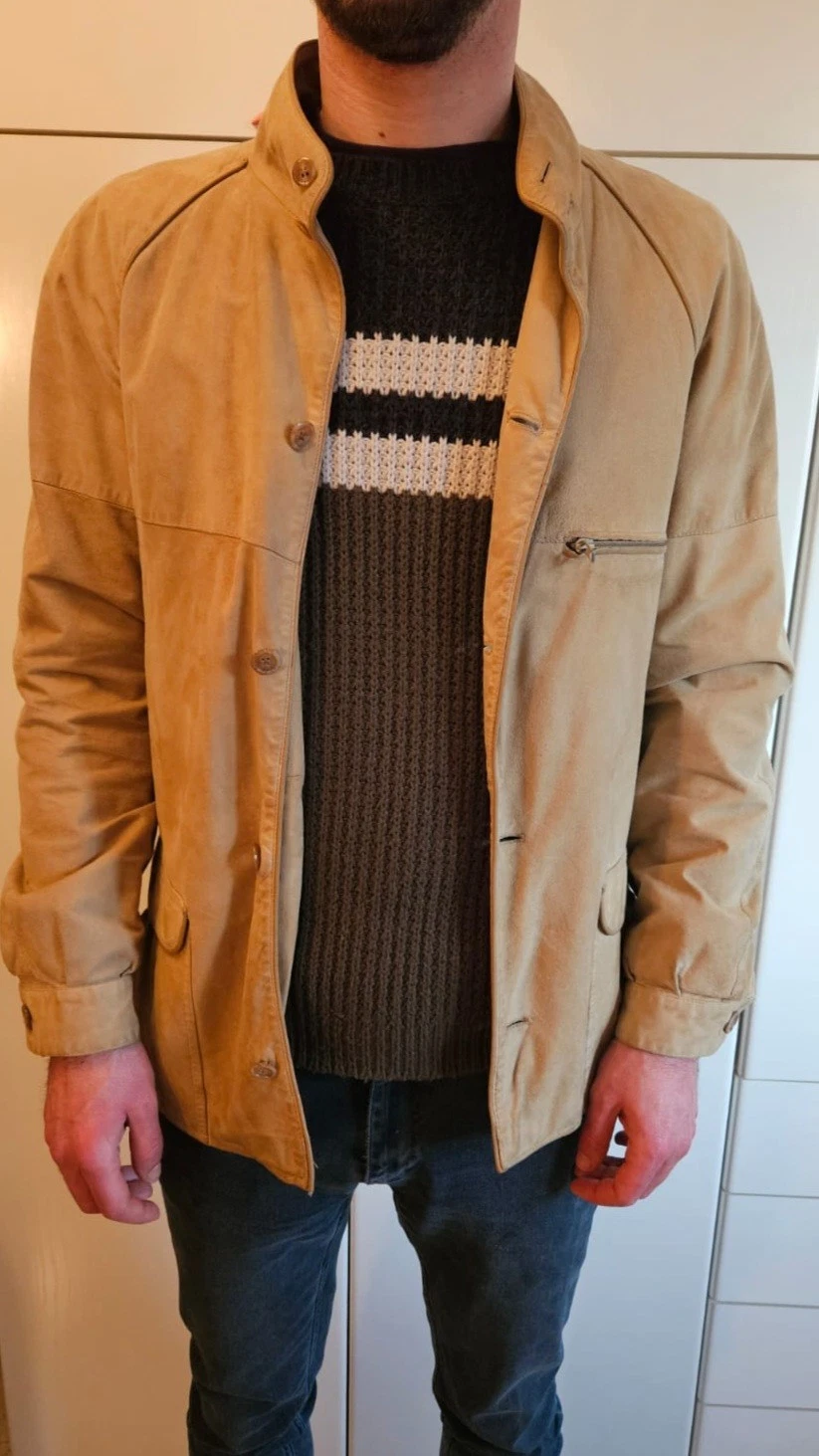 Mens Vintage Mabrun Genuine Suede Jacket - product detail image 3