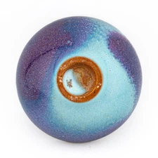 Chinese Jun Ware Bowl Purple Splashed Flambé Style Glaze Late Era 20th Century