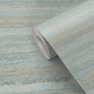 Strata Marmor Metallische Tapete Hellgrün Gold World of Wallpaper 3102