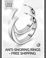 2 Pack Magnetic Anti Snoring Ring Stop Snoring Device Sleep Aid Medium