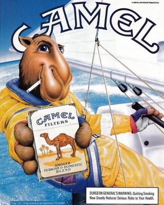 Vintage Camel Filters Joe Camel 12x8in Metal Sign Advertising Print Poster