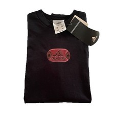 Adidas Shirt Youth Large 14 Basketball T-Shirt Logo Black Red Short Sleeve NEW