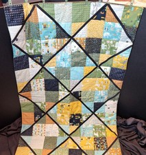 Toddler Quilt - ABC-XYZ Neutral shades of letters and animals