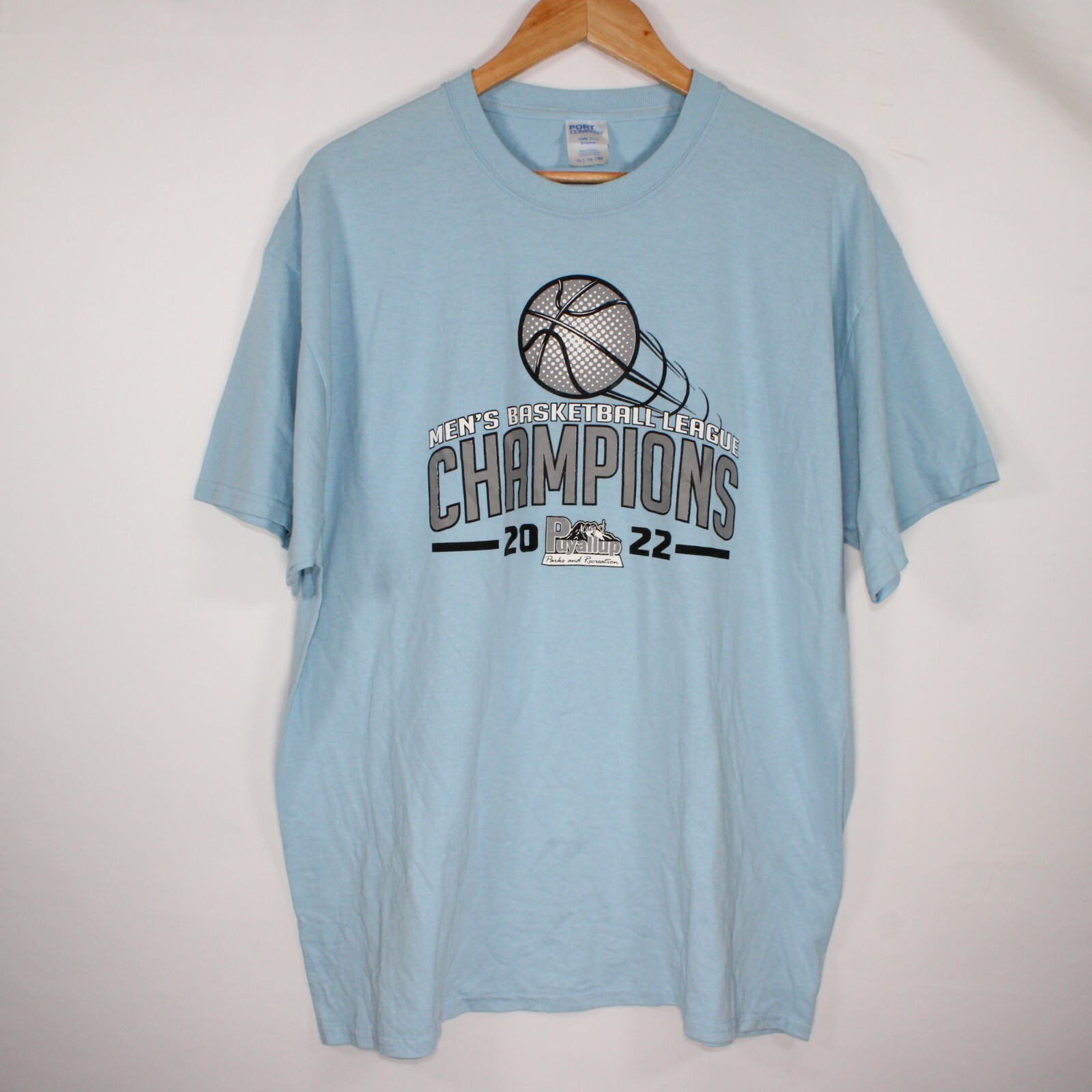 Men's XL Baby Blue 2022 Champions Basketball Graphic Tee