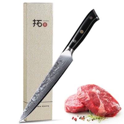 TURWHO 8'' Slicing Knife 67-Layer Japanese VG10 Damascus Steel Chef Slicer Knife