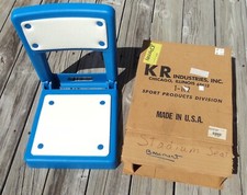 KR Industries Blue White Folding Padded Bleacher Stadium Set - Easy to Carry