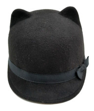 Gymboree Baby Cat Ears Hat Black Cloche Style Size 6 - 12 Months