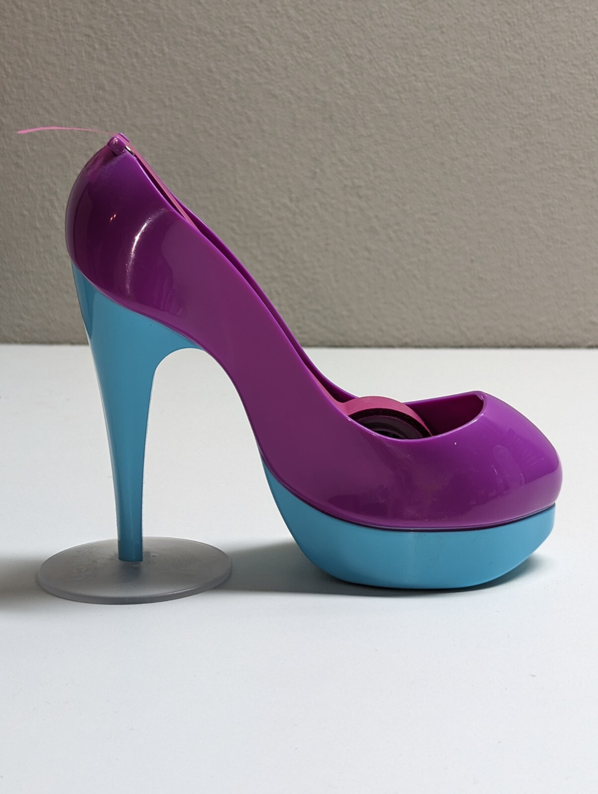 Scotch Tape Dispenser Stiletto High Heel Shoe Tape Dispenser Purple Blue (Ad)-image