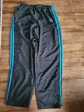 Adidas Women s 3 Stripe Zip Track Pants Sz Large 100 Polyester Embroidered Logo
