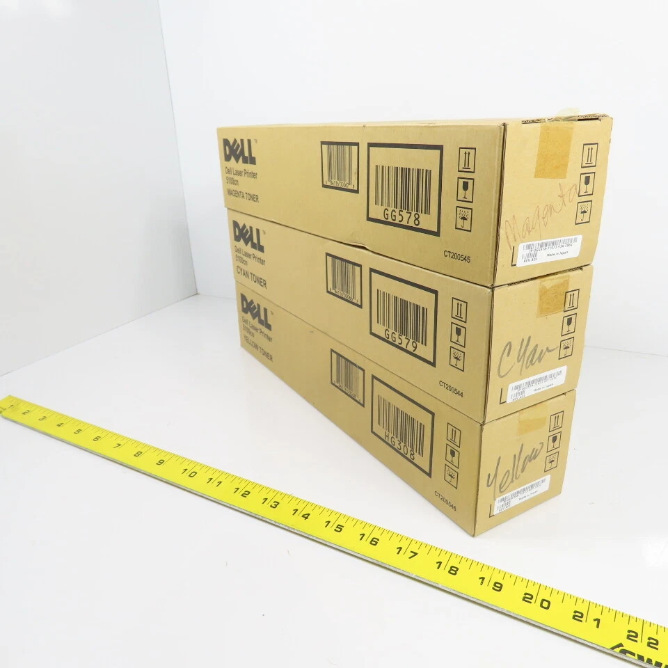 Dell 5100cn Laser Printer Toner Cartridges Cyan / Magenta / Yellow Lot Of 3 - Image 4 of 4