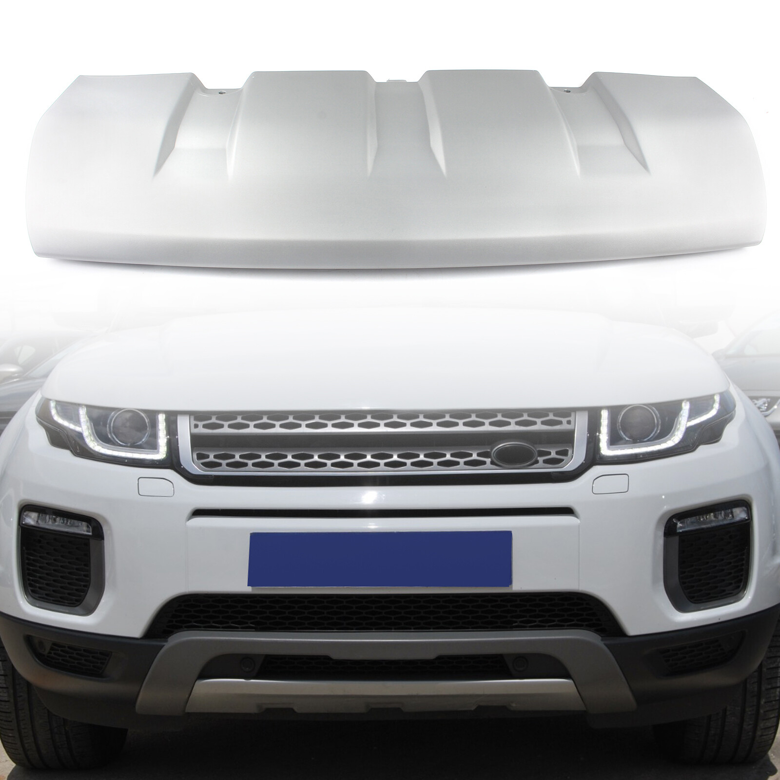 Silver Front Bumper Skid Plate Trim For 20162018 Range Rover Evoque