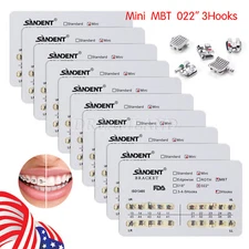 10-200Pack Orthodontic Dental Brackets Braces Mini MBT.022 Slot Hooks 3 #4