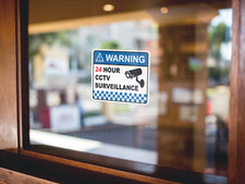 Qty 6 CCTV-Surveillance Warning-Security-Stickers-Waterproof-Window-glass