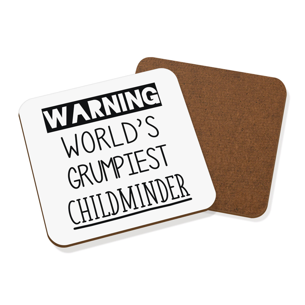 Warning World's Grumpiest Child Minder Coaster Drinks Mat Best Au Pair Carer