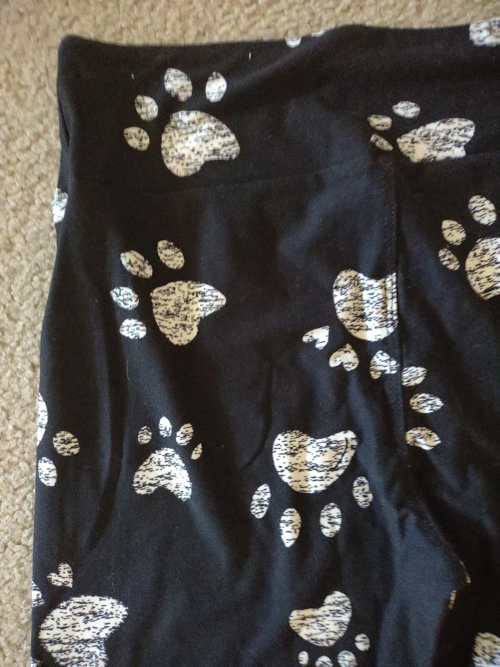 Leggings Lularoe Negro Estampado Pata Os Talla Única 2-10 Foto 3 de 4