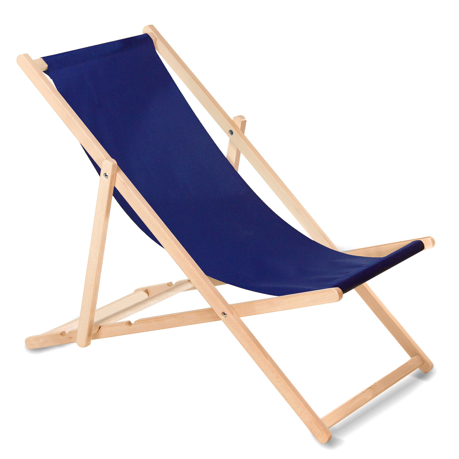 Bain de soleil pliant bleu marine idéal pour farniente sur la terrasse