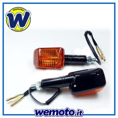 Mini Universal Motorrad Blinker schwarz Bernstein Linse und langer Schaft