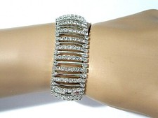 SPARKLY CRYSTAL BRACELET OPEN WORK WEDDING PROM STYLE FANCY CONTEMPORARY
