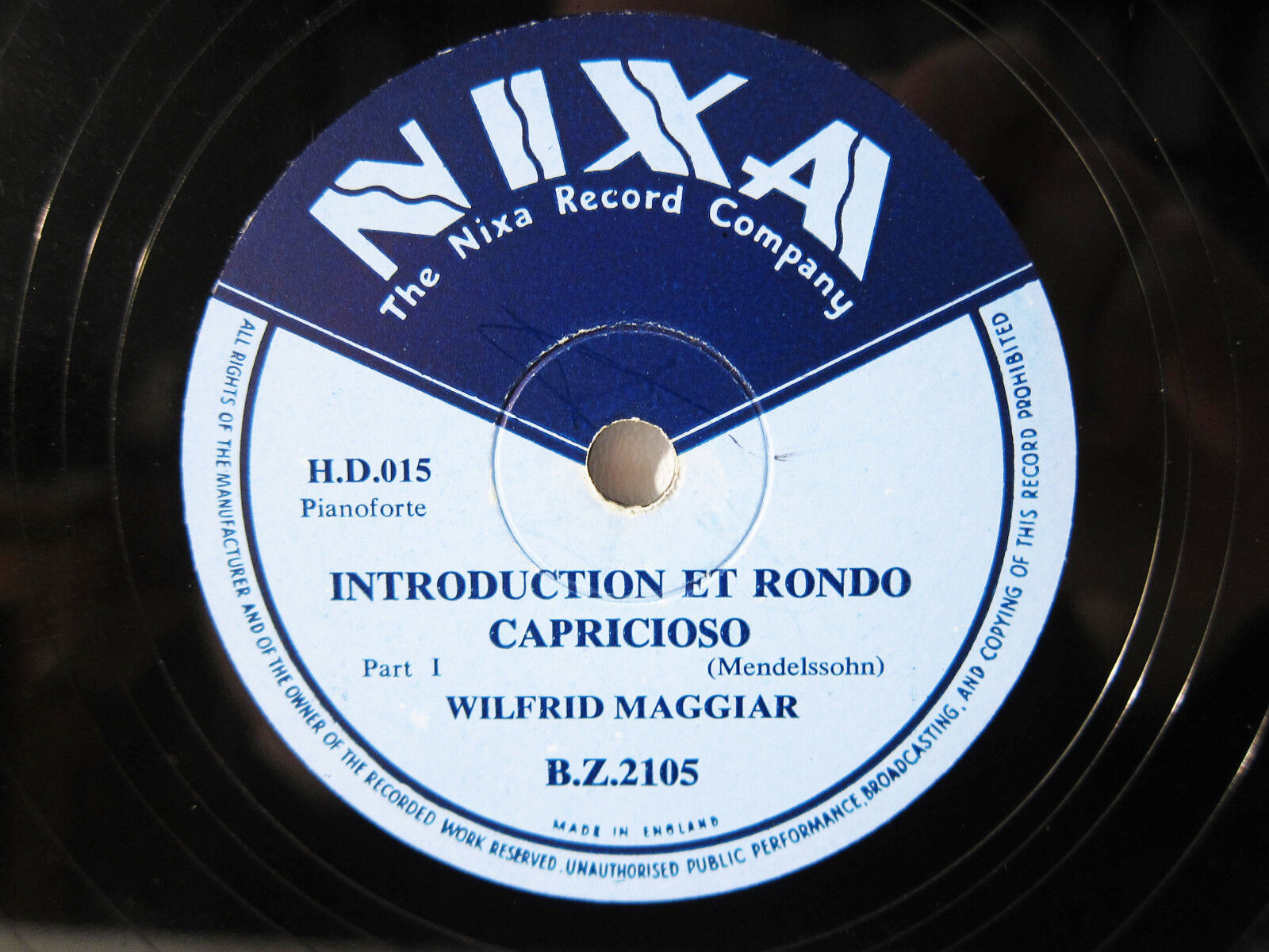 78rpm WILFRID MAGGIAR Piano - MENDELSSOHN Introduction - RARE NIXA Tanie i popularne