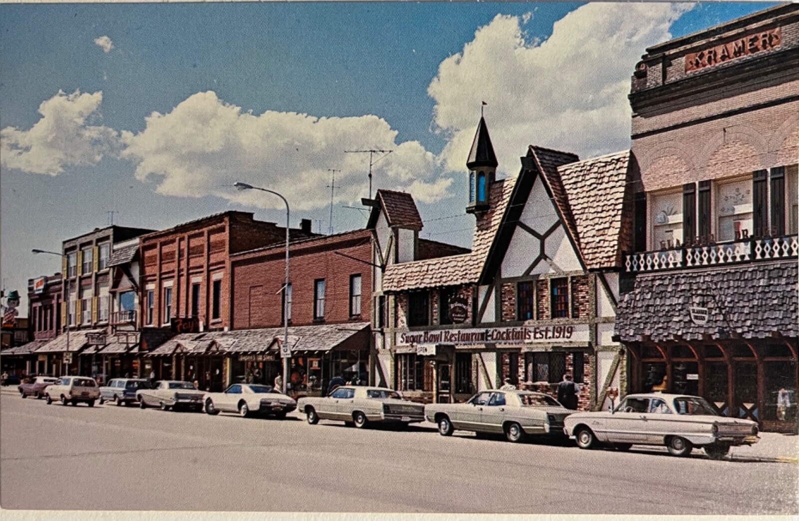 Gaylord Michigan Main Street Scene Old Car Sugar Bowl Restaurant Postcard c1980 eBay