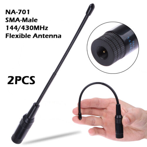 2pcs SMA-Male Radio Antenna for Baofeng UV-3R UV-100 Walkie Talkie Radios - Foto 2 di 10