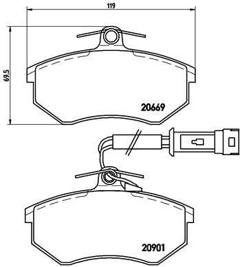Plaquettes de frein avant pour Audi 80 1.9 TDI 90 ch modèles 1991 à 1994