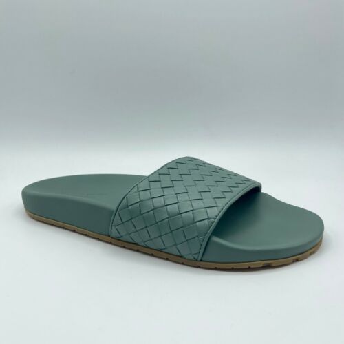 $580 Bottega Veneta Men's Green Leather Slip On Slide Sandals 440171 3215 |  eBay