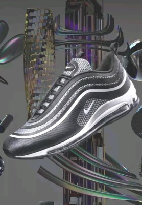 NWOB NIKE AIR MAX 97 ULTRA 17 GS 917998-001 BLACK SILVER YOUTH 5 WOMENS 6.5
