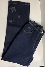QUACKER FACTORY Mini Rhinestone Stars Stretch JEANS M 10-12 Denim 5-pocket