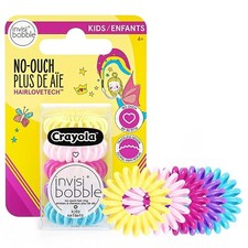 invisibobble Kids Spiral Hair Ring - 5 Pack, Crayola Edition- No-Ouch Coil...