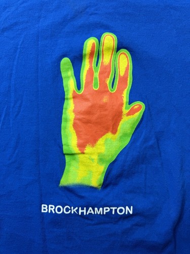 T-shirt grafica Brockhampton Iridescence taglia small blu album double face - Foto 3 di 5