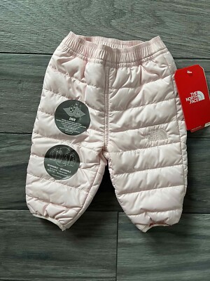 NORTH FACE INFANT REVERSIBLE PERRITO PANT, PURDY PINK, NWT $55, 0-3 MONTHS 