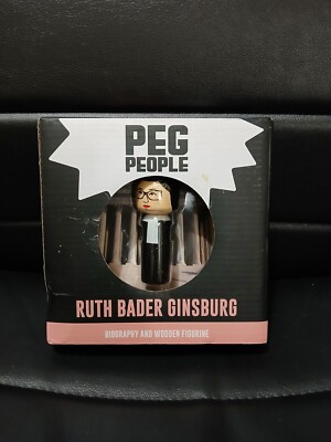 Peg People Ruth Bader Ginsburg Supreme Court Icon & Biography Wooden Figure