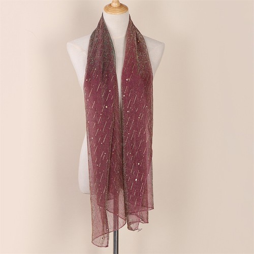 Women Glitter Scarf Turban Hijab Wrap Islamic Shawls Headscarf Stoles 170*70cm - Picture 34 of 34