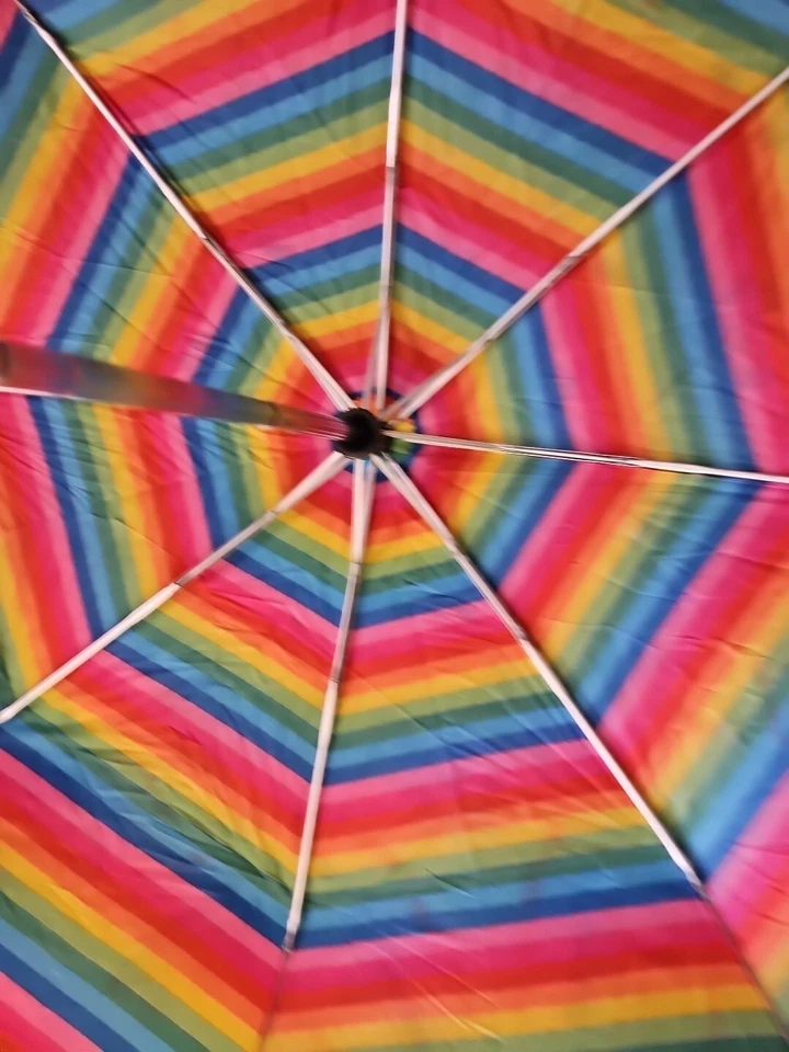 Totes Compact Automatic Umbrella Rainbow Pride Cover 39" Diameter 11" Length - Image 3 of 4