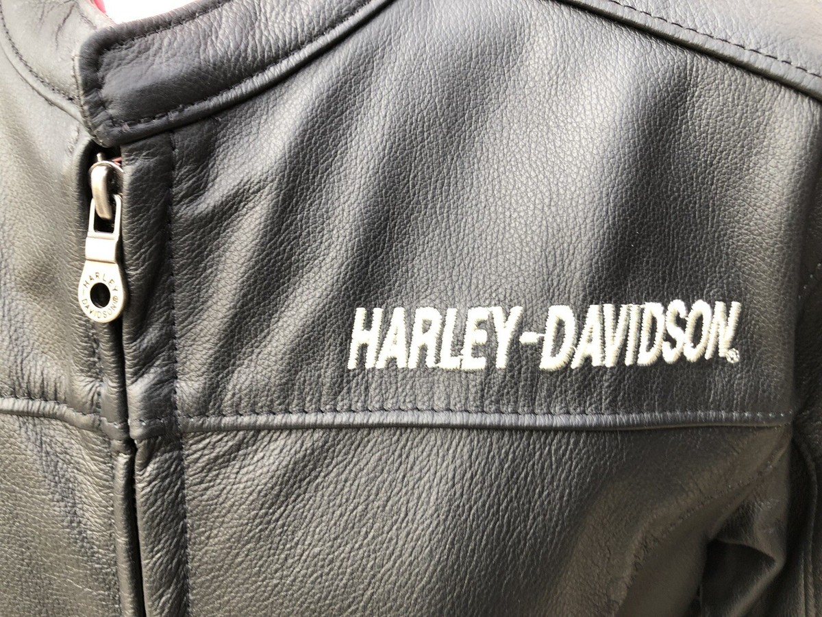 Harley Davidson Retro #1 Black Leather Jacket 97103-04VW Womens XS