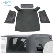 Fit For Jeep Wrangler 2door 2010-2017 Soft Top Black W Tinted Rear Windows