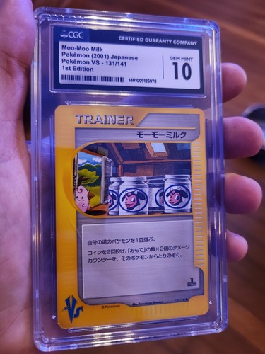 (POP 13) CGC 10 GEM MINT Moo-Moo Milk Trainer 131/141 1st Ed VS Pokemon Japanese - Picture 1 of 4