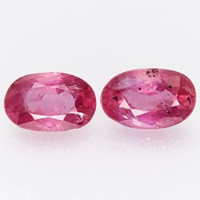 Pair 2pcs/0.75ct t.w 4.9x3.2mm Oval Natural Heated Pink Sapphire, Madagascar