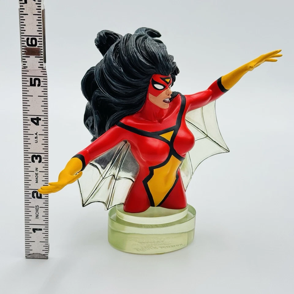 "Estatuilla mini busto Bowen Designs Marvel La Mujer Araña 6"" de alto EN CAJA 2005 DE COLECCIÓN" Foto 2 de 4