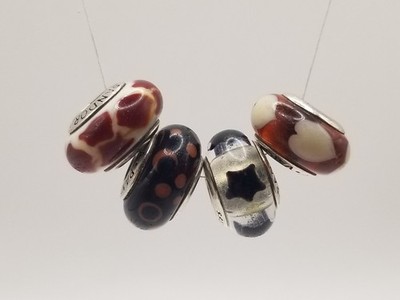 Menge 4 Pandora Murano Glas Charm Perlen - geglaubt nicht mehr produziert