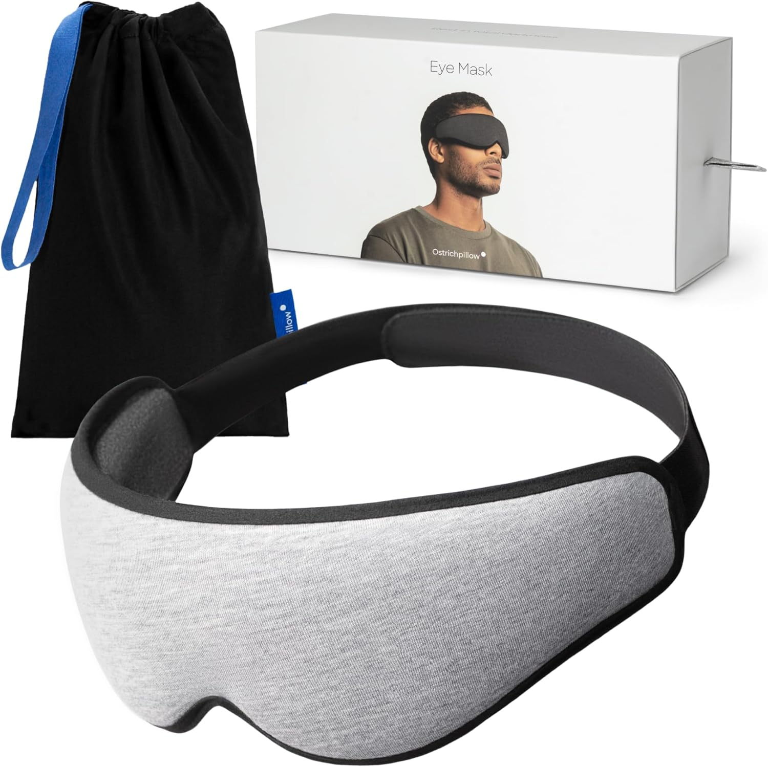 Ostrichpillow Eye Mask, Sleep Mask for Men Women 100% Blackout, No Pressure on E-image