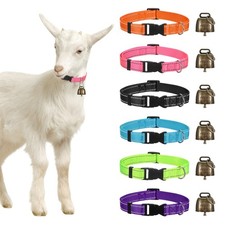 1-Set Reflective Goat Collars with Bells, 13.8"-20.5" Polyester Multicolor 