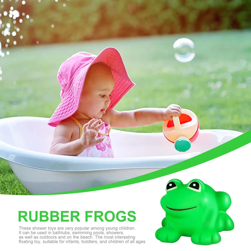 Gummifrosch Badespielzeug Schwimmende Quietschen Kinderfun Miniaturen - Bild 2 von 4