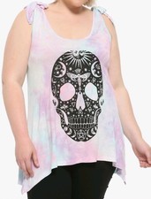 Black Glitter Skull Tie-Dye Shark Bite Girls ...