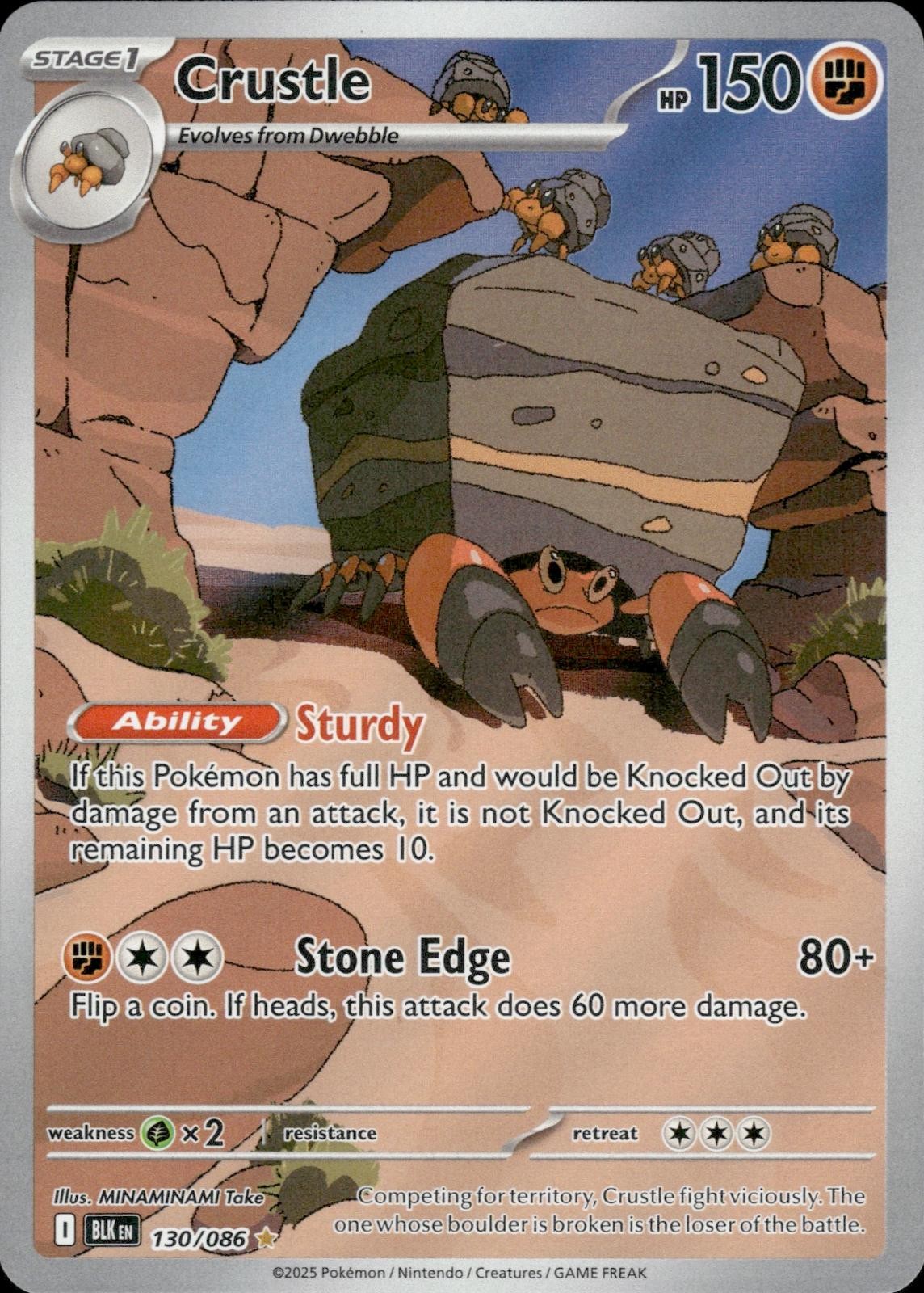Crustle 130/086 Holo Illustration Rare Black Bolt Pokemon Near Mint