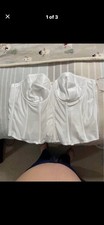 White Satin Strapless Underwire Boned Overbust Bustier Corset Top 50C