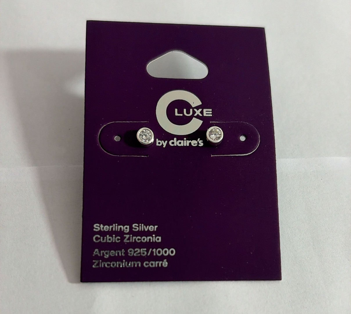 Claire's Luxe Sterling Silver 925/1000 Cubic Zirconia Stud Earrings
